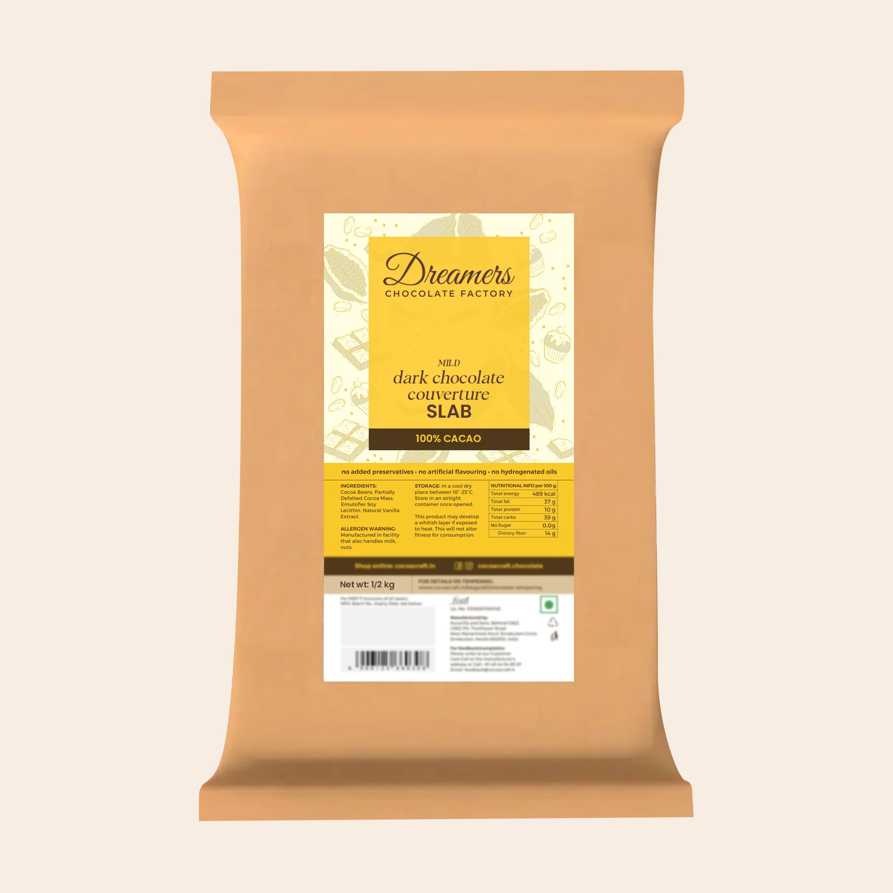 100% Dark Coverchier Chocolate 500gm