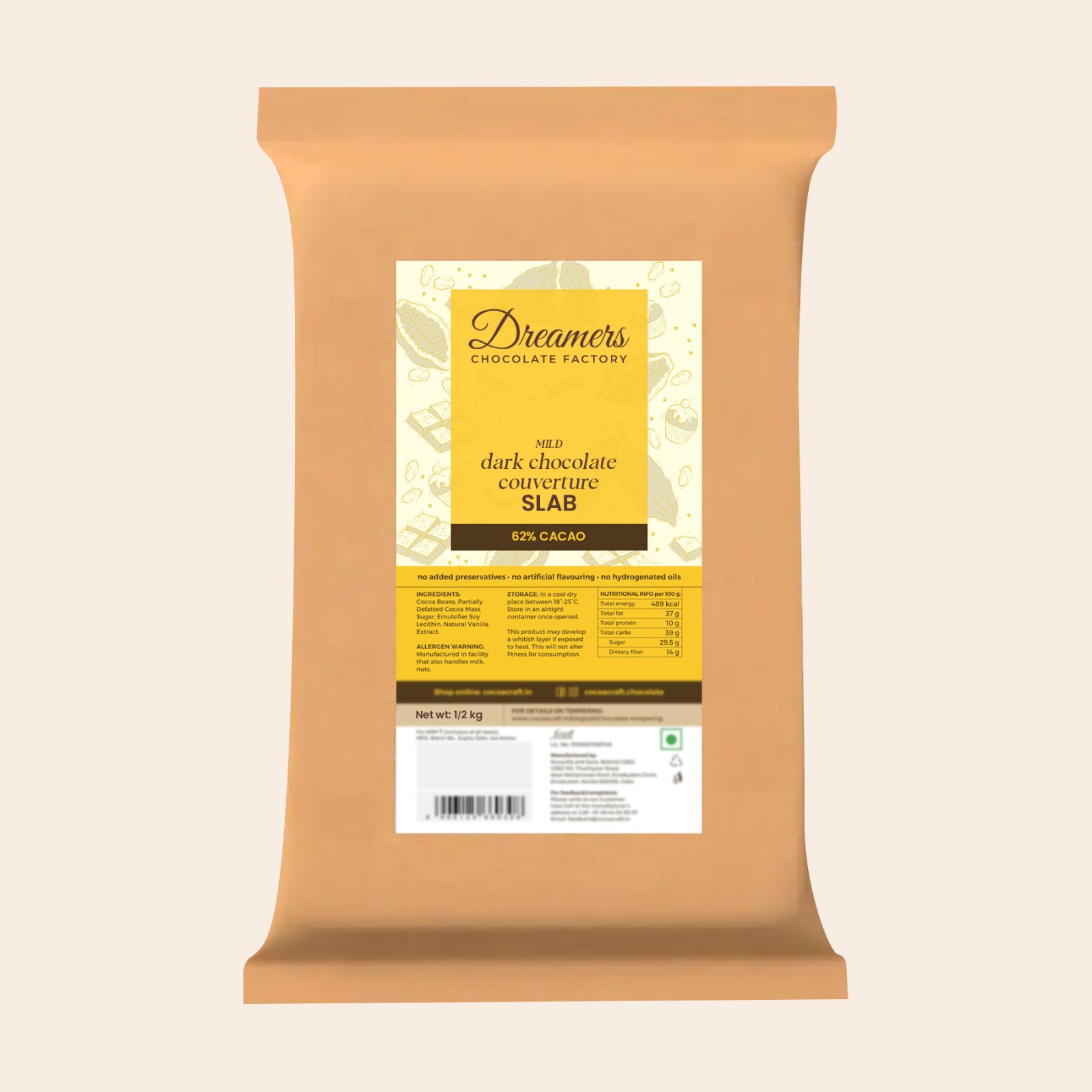 62% Dark Coverchier Chocolate 500gm